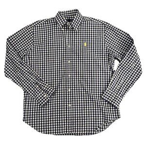 Ralph Lauren Men’s Button Up Shirt Size XL Blue White Gingham Plaid Pony Casual